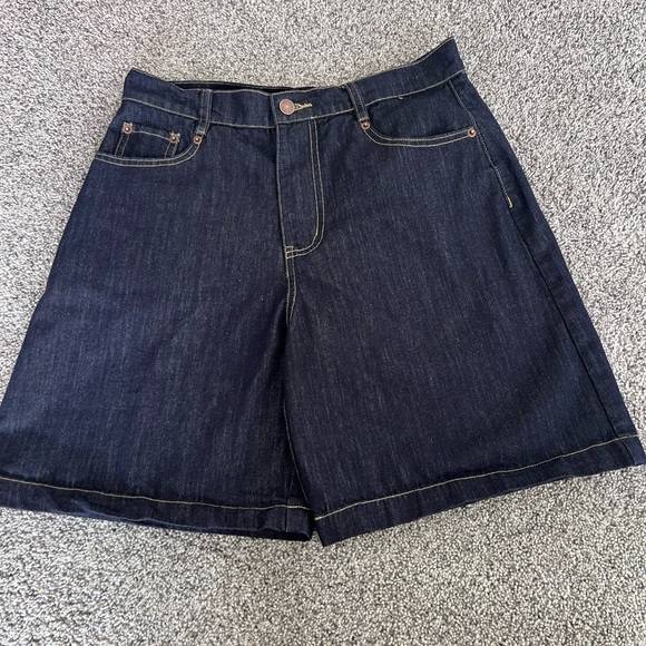 Bohme Dark Wash Light Weight High Rise Denim Shorts Inseam 7” Women’s Size 26 - Picture 1 of 9